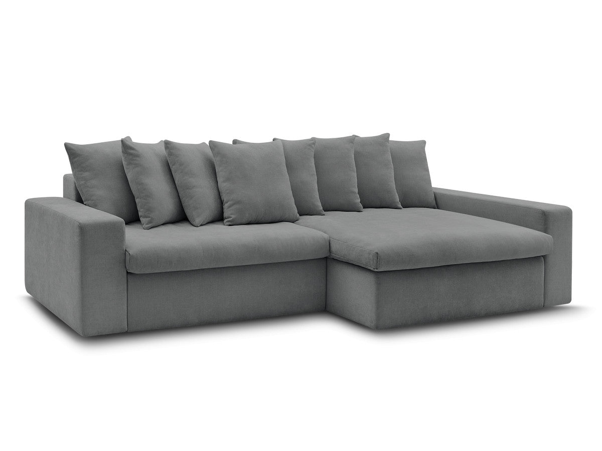 Canapé d'angle fixe ENORE tissu lisse