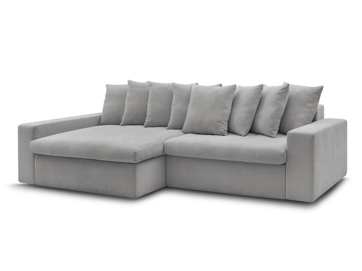 Canapé d'angle fixe ENORE tissu lisse