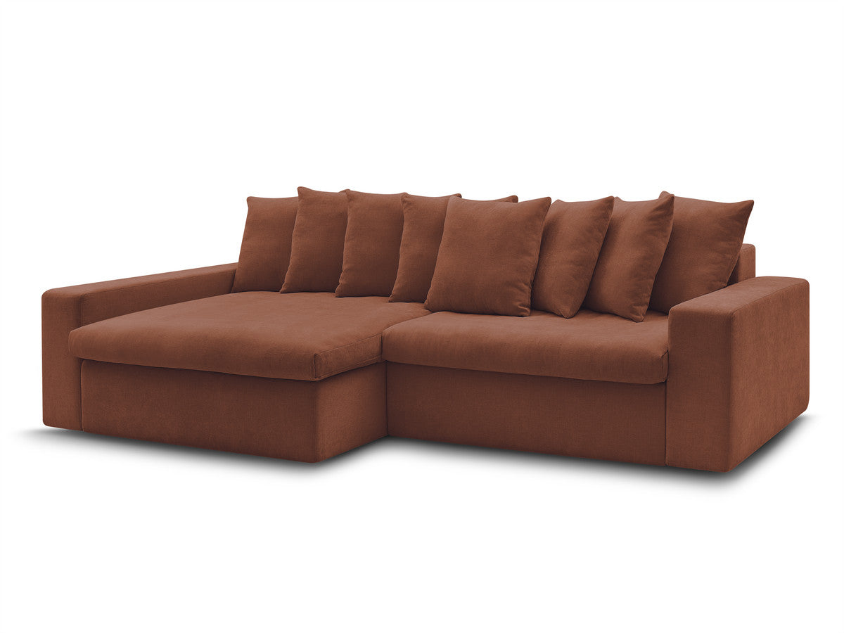 Canapé d'angle fixe ENORE tissu lisse