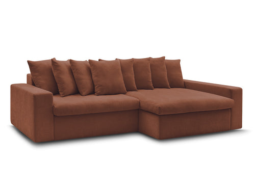 Canapé d'angle fixe ENORE tissu lisse