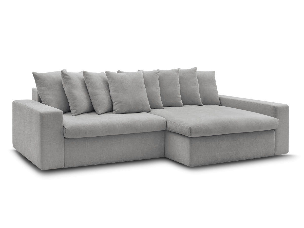 Canapé d'angle fixe ENORE tissu lisse