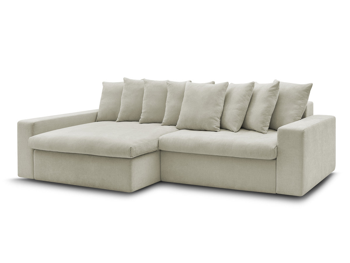 Canapé d'angle fixe ENORE tissu lisse
