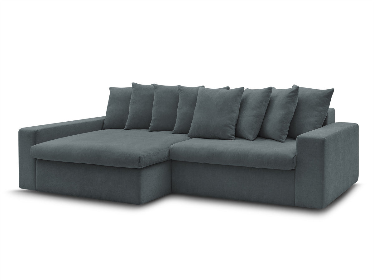 Canapé d'angle fixe ENORE tissu lisse