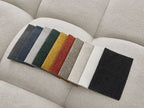 Canapé d'angle fixe EVEREST tissu texturé avec pouf