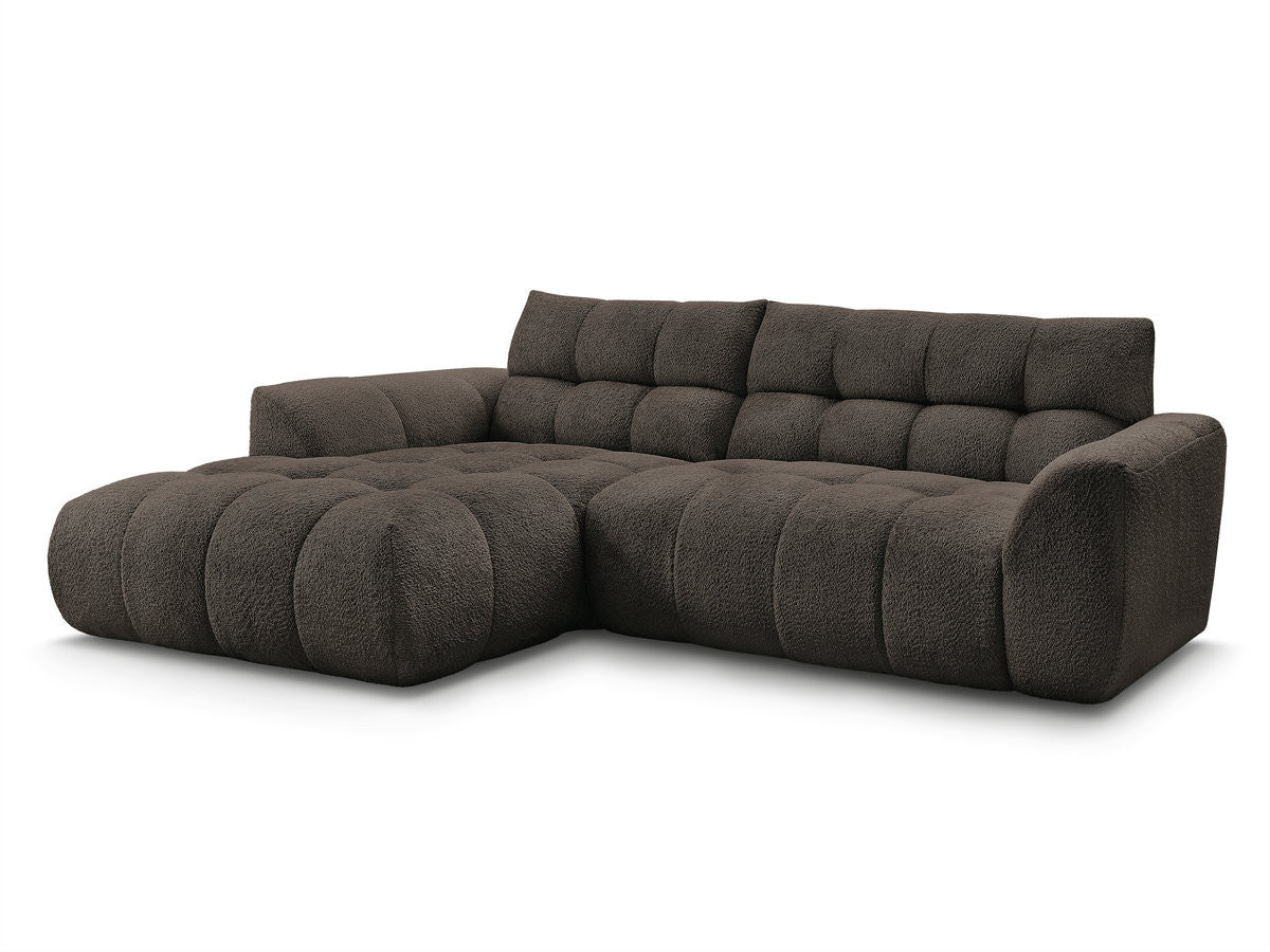 Canapé d'angle fixe JAYA tissu chenille