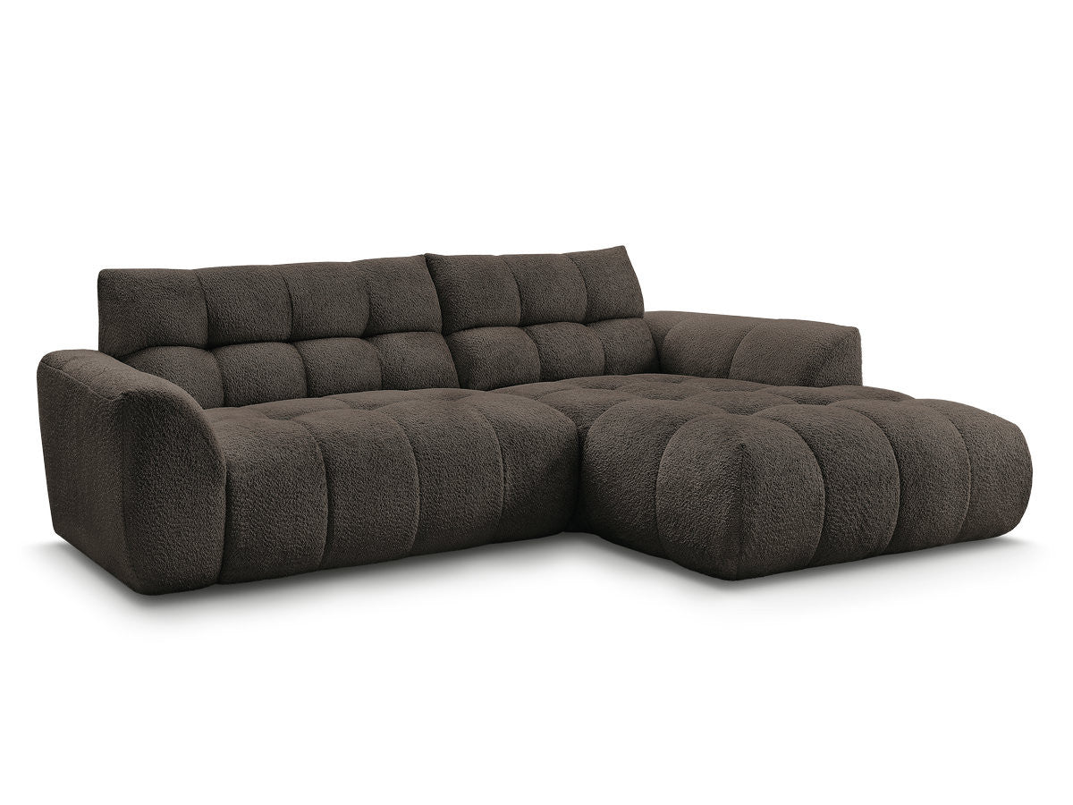 Canapé d'angle fixe JAYA tissu chenille