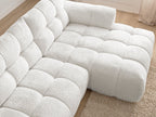 Canapé d'angle fixe JAYA tissu chenille