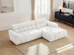 Canapé d'angle fixe JAYA tissu chenille