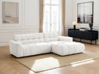 Canapé d'angle fixe JAYA tissu chenille