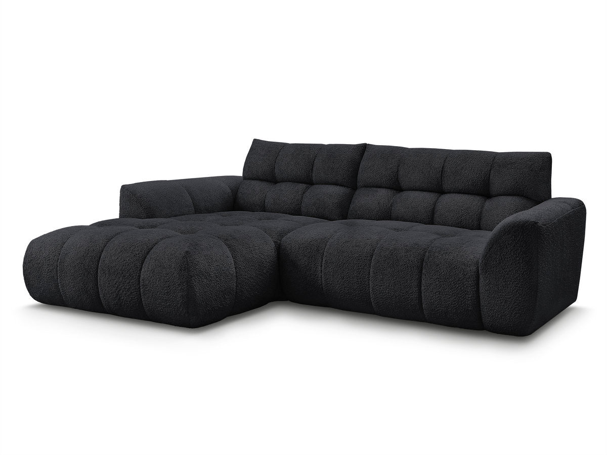 Canapé d'angle fixe JAYA tissu chenille