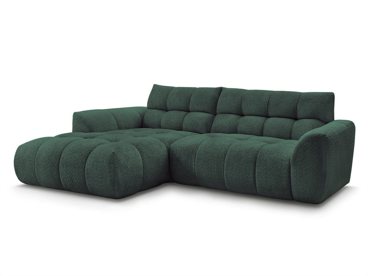 Canapé d'angle fixe JAYA tissu chenille