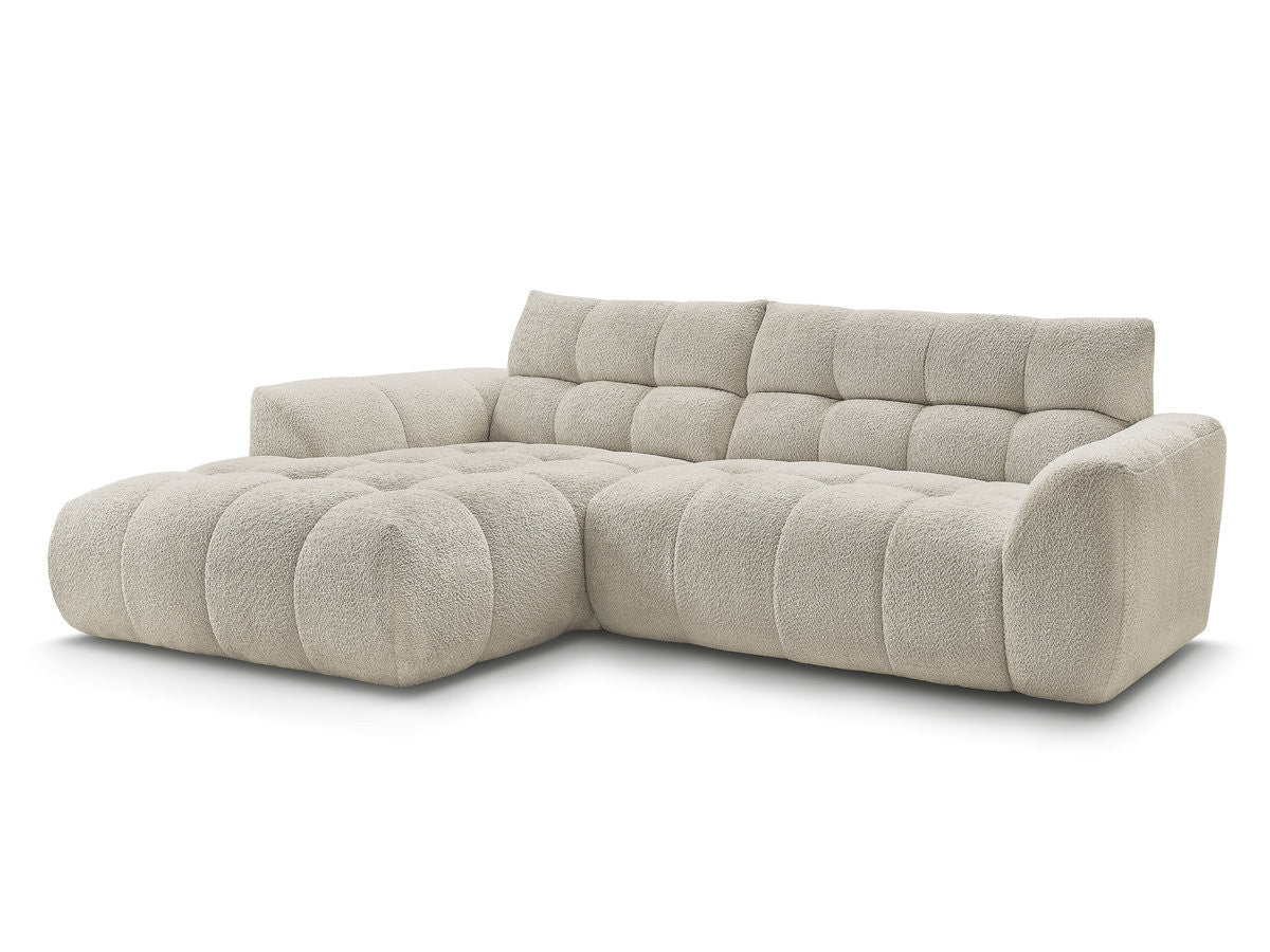 Canapé d'angle fixe JAYA tissu chenille