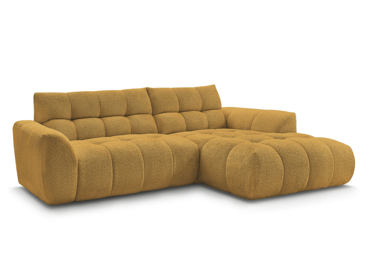Canapé d'angle fixe JAYA tissu chenille