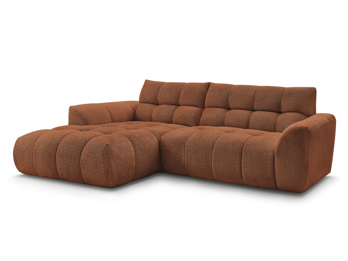Canapé d'angle fixe JAYA tissu chenille