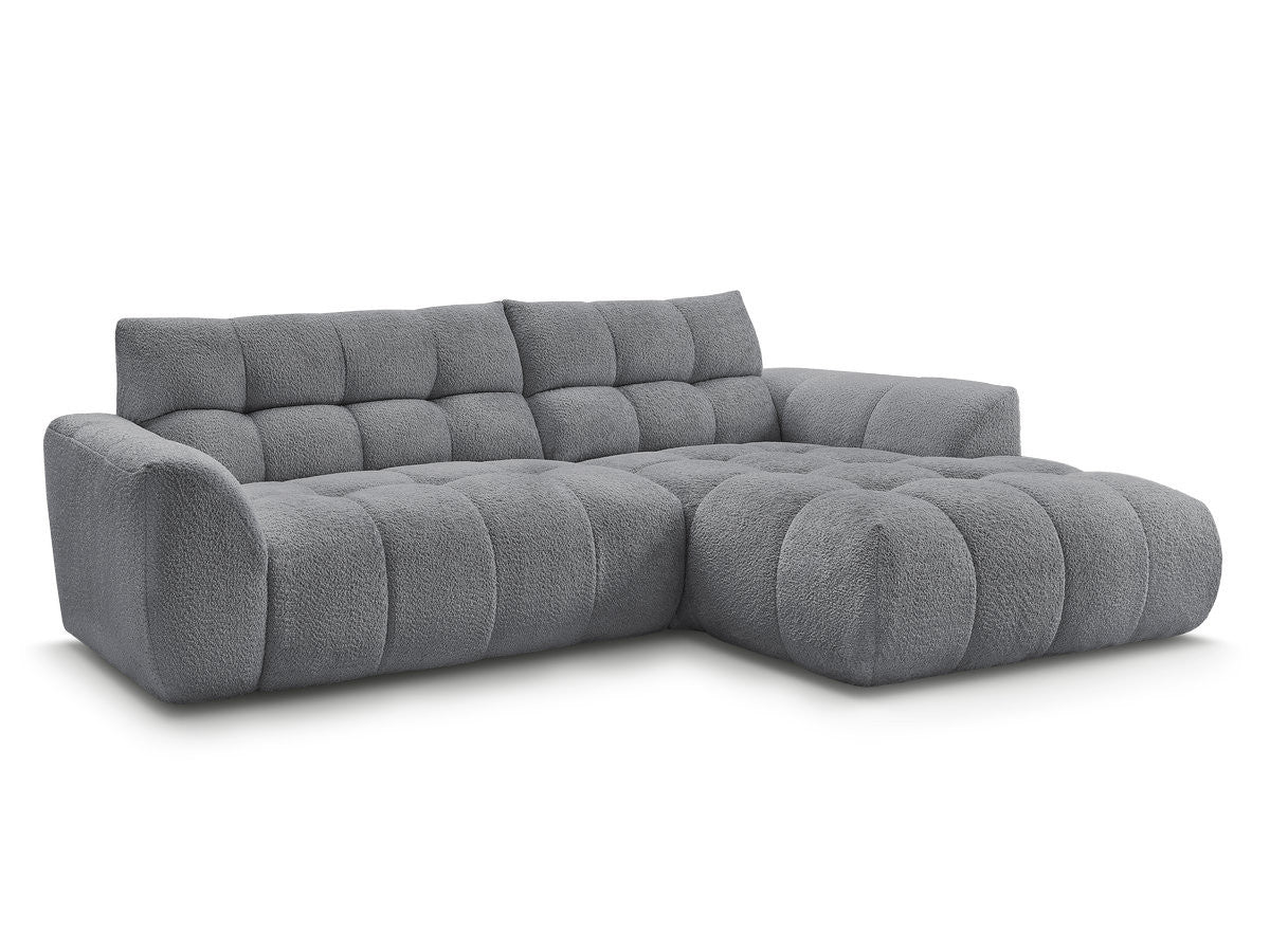 Canapé d'angle fixe JAYA tissu chenille