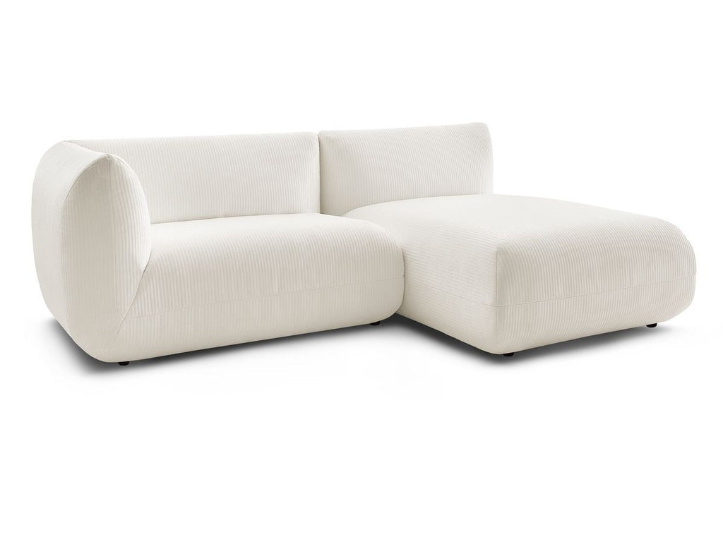 Canapé d'angle fixe LECOMTE avec 1 chauffeuse 130 cm avec accoudoir et 1 méridienne sans accoudoir