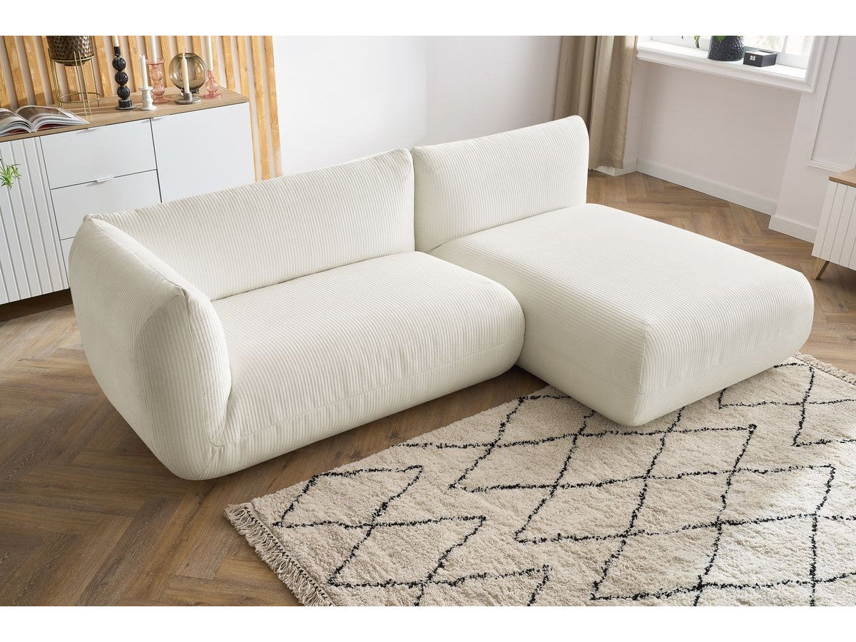 Canapé d'angle fixe LECOMTE avec 1 chauffeuse 150 cm avec accoudoir et 1 méridienne sans accoudoir