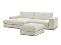 Canapé d'angle fixe LEONARD velours côtelé avec pouf