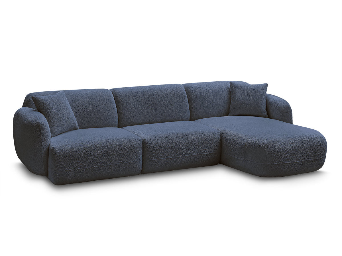 Canapé d'angle fixe modulable ANDA tissu chenille