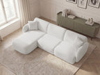Canapé d'angle fixe modulable ANDA tissu chenille