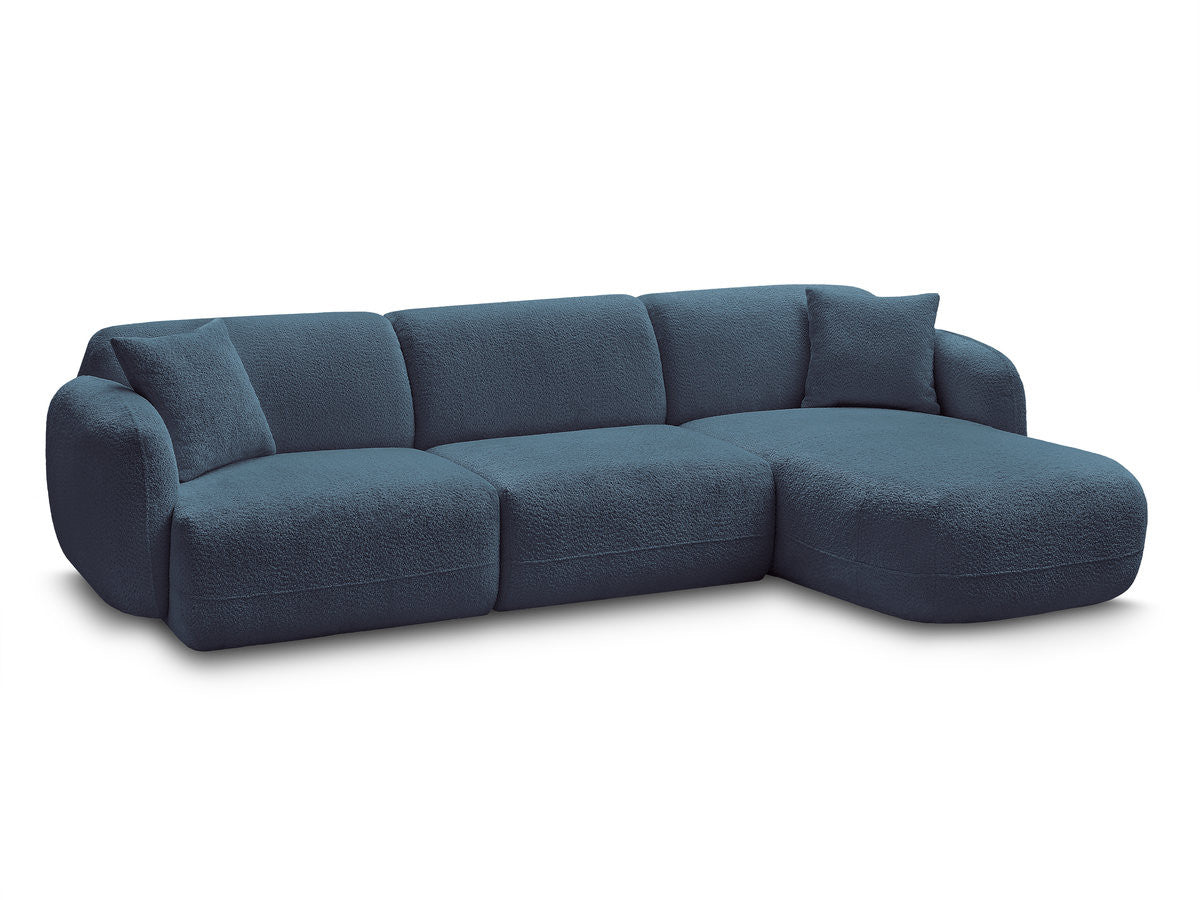 Canapé d'angle fixe modulable ANDA tissu chenille