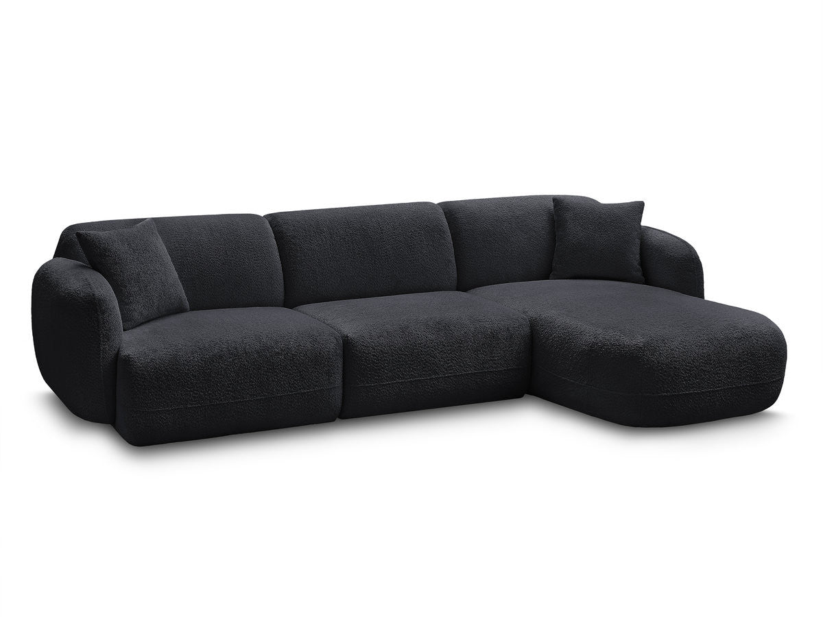 Canapé d'angle fixe modulable ANDA tissu chenille