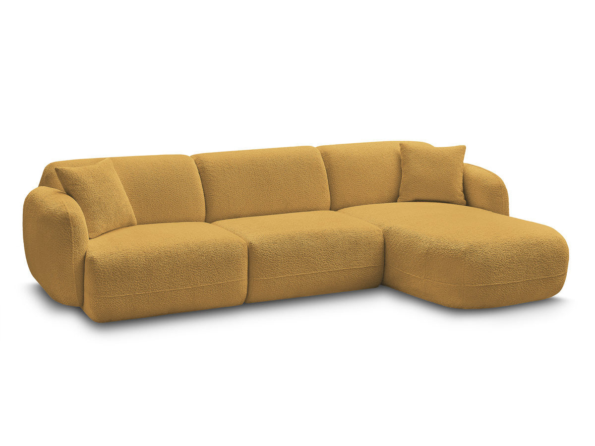 Canapé d'angle fixe modulable ANDA tissu chenille