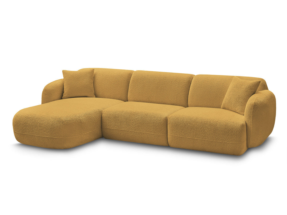 Canapé d'angle fixe modulable ANDA tissu chenille