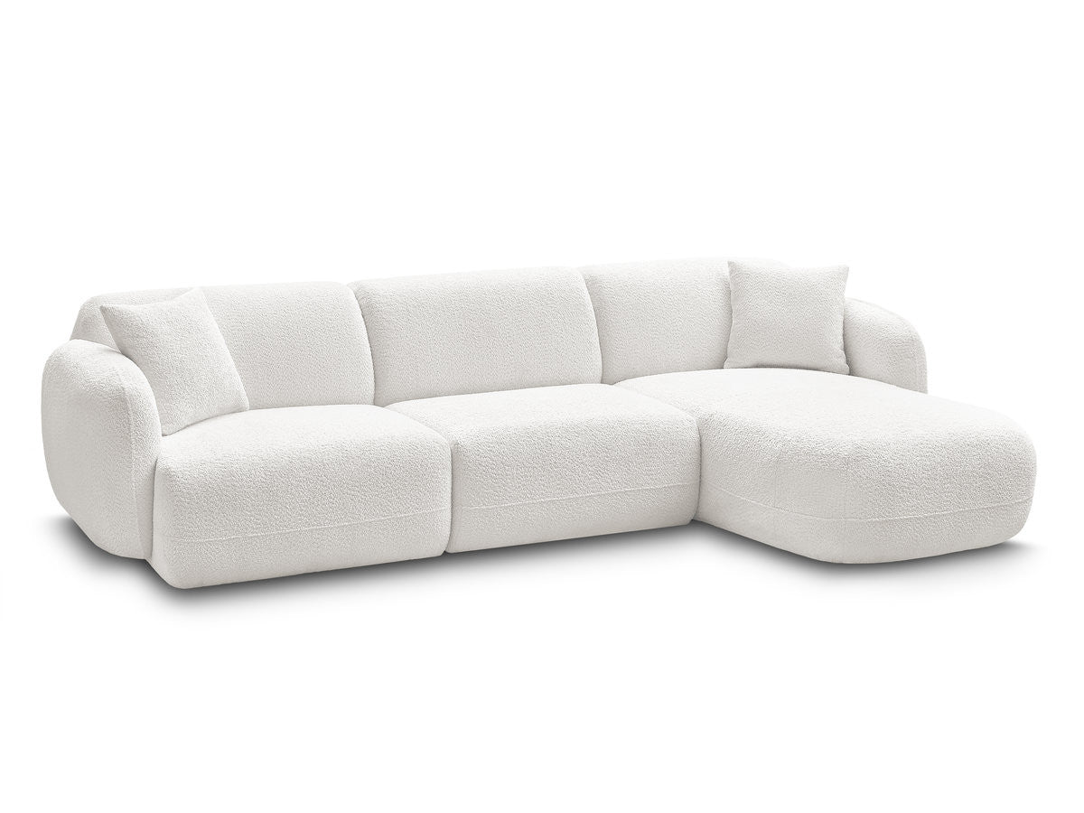 Canapé d'angle fixe modulable ANDA tissu chenille