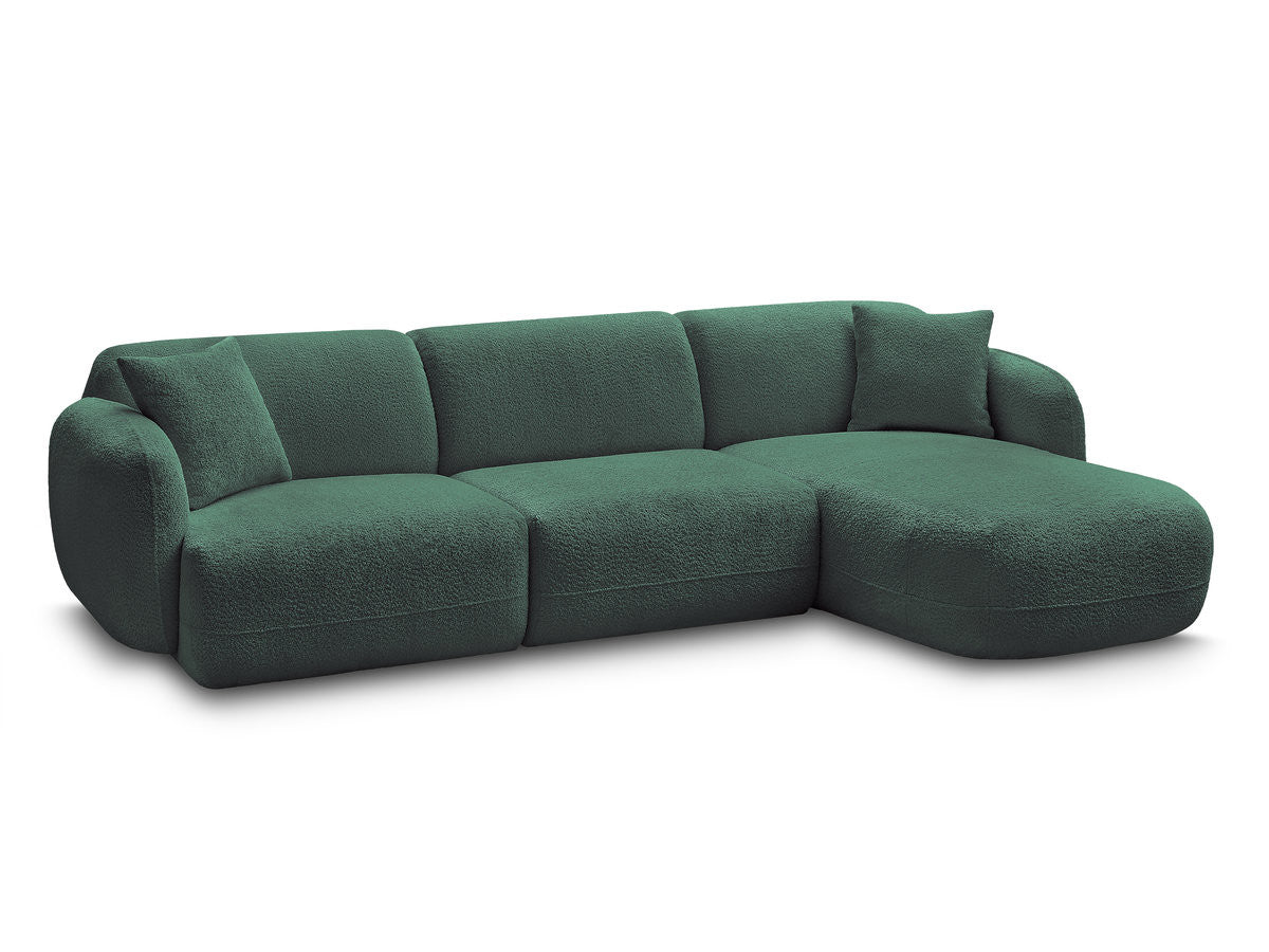 Canapé d'angle fixe modulable ANDA tissu chenille