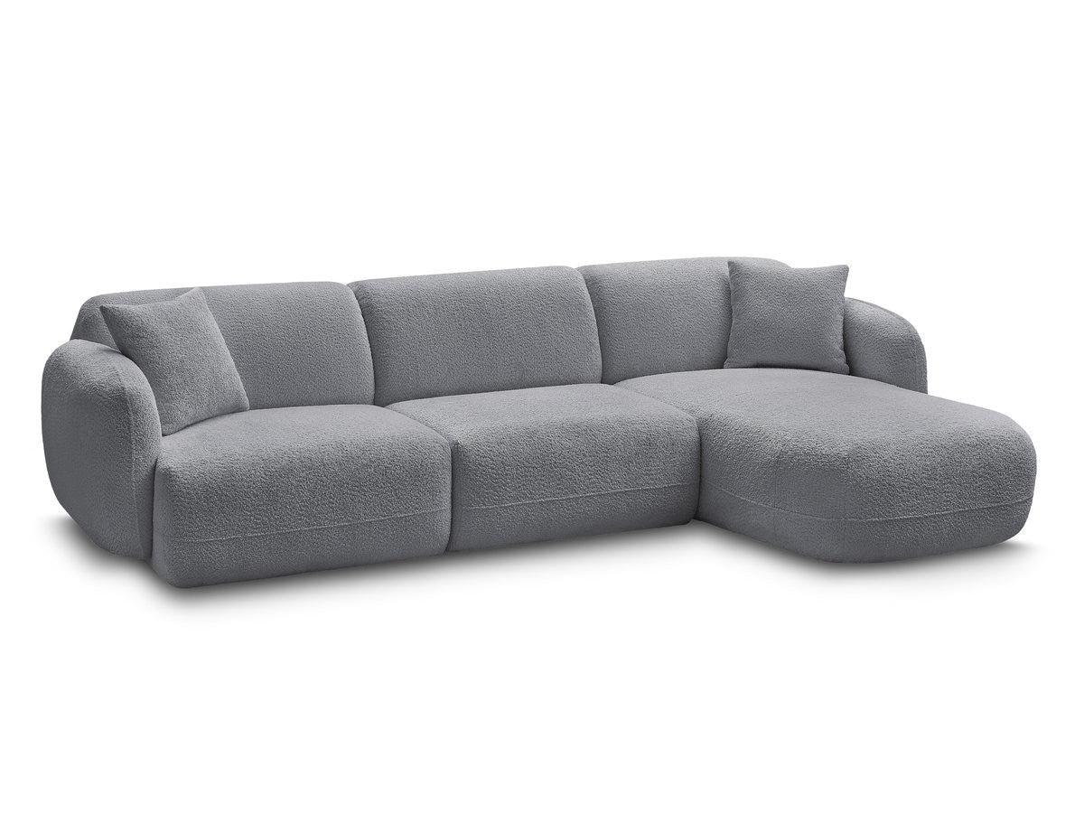 Canapé d'angle fixe modulable ANDA tissu chenille