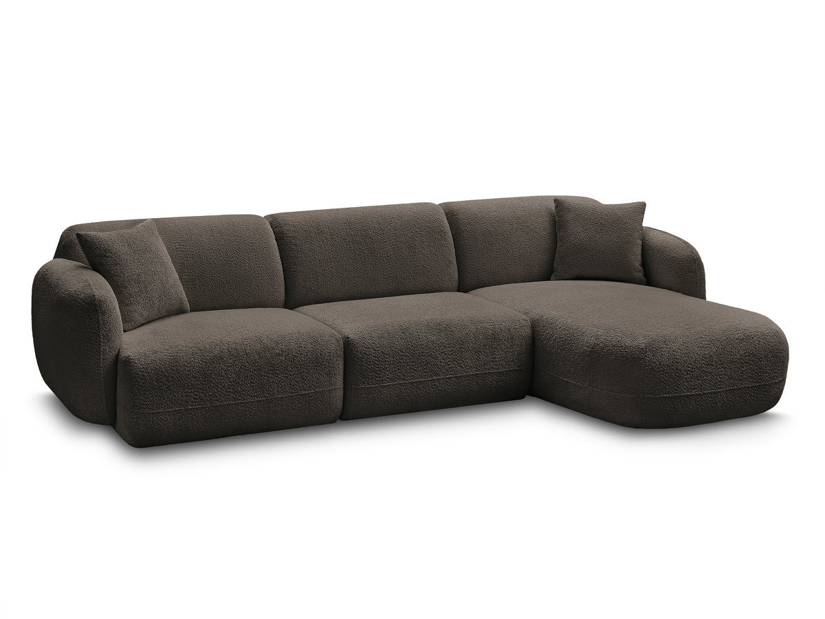 Canapé d'angle fixe modulable ANDA tissu chenille