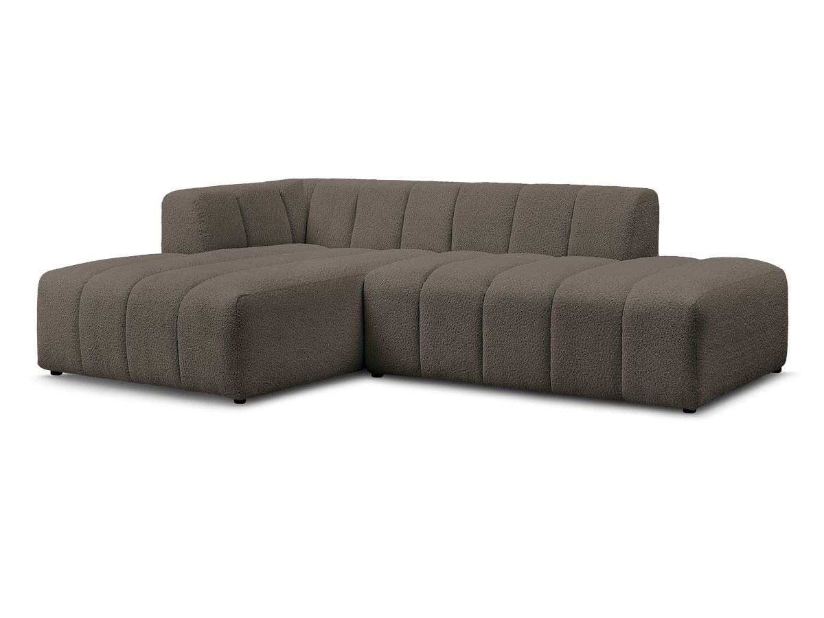 Canapé d'angle fixe modulable ANNECY tissu bouclette