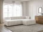 Canapé d'angle fixe modulable ANNECY tissu bouclette