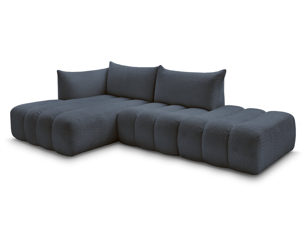 Canapé d'angle fixe modulable AZRA tissu bouclette