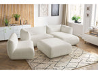 Canapé d'angle fixe modulable LECOMTE avec 1 chauffeuse et 1 grand pouf