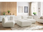Canapé d'angle fixe modulable LECOMTE avec 1 chauffeuse et 1 grand pouf