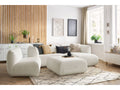 Canapé d'angle fixe modulable LECOMTE avec 1 chauffeuse et 1 grand pouf