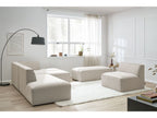 Canapé d'angle fixe modulable MEGEVE tissu chiné avec 1 chauffeuse et 1 pouf