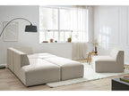 Canapé d'angle fixe modulable MEGEVE tissu chiné avec 1 chauffeuse et 1 pouf