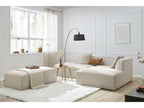 Canapé d'angle fixe modulable MEGEVE tissu chiné avec pouf