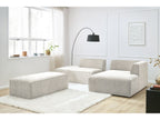 Canapé d'angle fixe modulable MEGEVE tissu texturé avec pouf