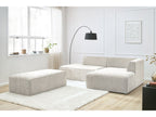 Canapé d'angle fixe modulable MEGEVE tissu texturé avec pouf
