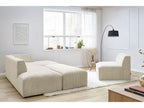 Canapé d'angle fixe modulable MEGEVE tissu velours côtelé avec 1 chauffeuse et 1 pouf