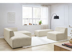 Canapé d'angle fixe modulable MEGEVE tissu velours côtelé avec 1 chauffeuse et 1 pouf