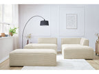 Canapé d'angle fixe modulable MEGEVE tissu velours côtelé avec pouf