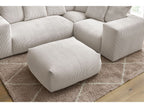 Canapé d'angle fixe modulable VOLTAIRE avec 1 chauffeuse 2 places, 1 angle, 1 chauffeuse 1 place et 1 pouf