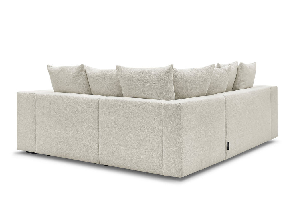Canapé d'angle fixe modulable VOLTAIRE avec 1 chauffeuse 2 places, 1 angle et 1 chauffeuse 1 place tissu chiné