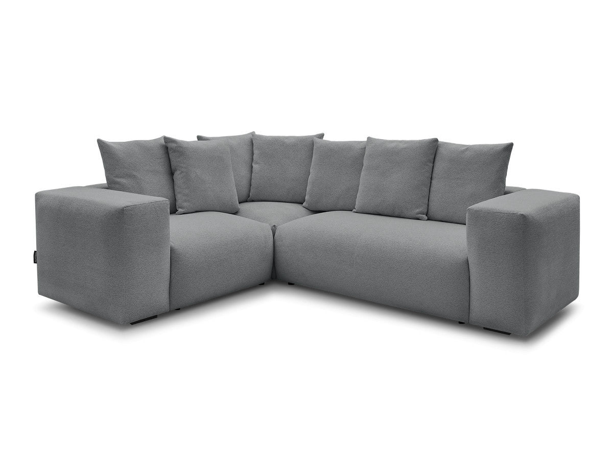 Canapé d'angle fixe modulable VOLTAIRE avec 1 chauffeuse 2 places, 1 angle et 1 chauffeuse 1 place tissu chiné