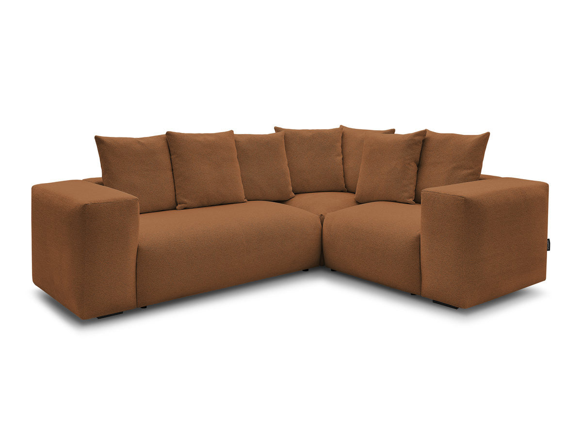 Canapé d'angle fixe modulable VOLTAIRE avec 1 chauffeuse 2 places, 1 angle et 1 chauffeuse 1 place tissu chiné